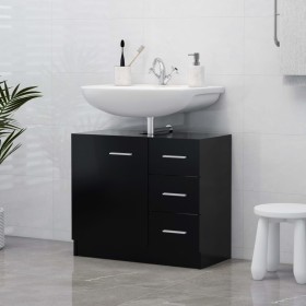 Waschbeckenunterschrank aus schwarzem Sperrholz, 63 x 30 x 54 cm von vidaXL, Badezimmermöbel - Ref: Foro24-804185, Preis: 71,...