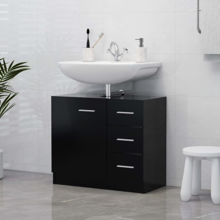 Waschbeckenunterschrank aus schwarzem Sperrholz, 63 x 30 x 54 cm von vidaXL, Badezimmermöbel - Ref: Foro24-804185, Preis: 71,...