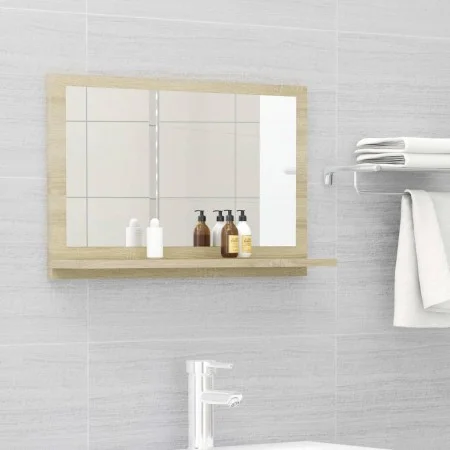 Oak-colored plywood bathroom mirror 60x10.5x37 cm by vidaXL, bathroom vanities - Ref: Foro24-804565, Price: 36,17 €, Discount: %