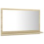 Espejo de baño madera contrachapada color roble 60x10,5x37 cm de vidaXL, Tocadores de baño - Ref: Foro24-804565, Precio: 36,1...