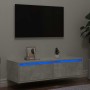 Mueble de TV con luces LED gris hormigón 100X35,5x25 cm de , Muebles TV - Ref: Foro24-860241, Precio: 82,95 €