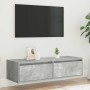 Mueble de TV con luces LED gris hormigón 100X35,5x25 cm von , TV-Möbel - Ref: Foro24-860241, Preis: 80,02 €, Rabatt: %