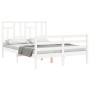Weißer Massivholzbettrahmen mit Kopfteil 140x200 cm von vidaXL, Betten und Lattenroste - Ref: Foro24-3194962, Preis: 140,11 €...