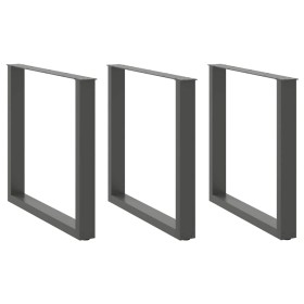 Patas mesa centro forma U 3 uds antracita 80x(72-73) cm acero by , Table legs - Ref: Foro24-4013206, Price: 129,65 €, Discoun...
