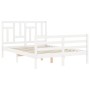 Weißer Massivholzbettrahmen mit Kopfteil 140x200 cm von vidaXL, Betten und Lattenroste - Ref: Foro24-3194962, Preis: 140,11 €...