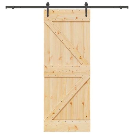 Puerta corredera con herrajes madera maciza de pino 80x210 cm von , Türen - Ref: Foro24-3332649, Preis: 220,30 €, Rabatt: %