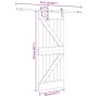 Puerta corredera con herrajes madera maciza de pino 80x210 cm von , Türen - Ref: Foro24-3332649, Preis: 220,30 €, Rabatt: %
