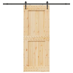 Puerta corredera con herrajes madera maciza de pino 90x210 cm de , Puertas - Ref: Foro24-3332745, Precio: 223,09 €, Descuento: %