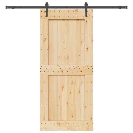 Puerta corredera con herrajes madera maciza de pino 100x210 cm von , Türen - Ref: Foro24-3332747, Preis: 231,74 €, Rabatt: %