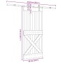 Puerta corredera con herrajes madera maciza de pino 90x210 cm von , Türen - Ref: Foro24-3332793, Preis: 222,70 €, Rabatt: %