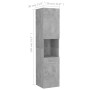 Armario de baño madera contrachapada gris hormigón 30x30x130 cm de vidaXL, Muebles de baño - Ref: Foro24-805001, Precio: 94,9...