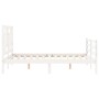 Weißer Massivholzbettrahmen mit Kopfteil 140x200 cm von vidaXL, Betten und Lattenroste - Ref: Foro24-3194962, Preis: 140,11 €...