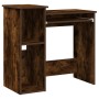 Escritorio de estantes contrachapada roble ahumado 84x40x78 cm by , Desks - Ref: Foro24-860449, Price: 70,65 €, Discount: %