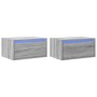 Mesitas de noche de pared con luces LED 2 unidades gris Sonoma von , TV-Möbel - Ref: Foro24-860222, Preis: 94,57 €, Rabatt: %