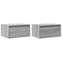 Mesitas de noche de pared con luces LED 2 unidades gris Sonoma von , TV-Möbel - Ref: Foro24-860222, Preis: 94,57 €, Rabatt: %