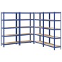 Estanterías de 5 baldas 4 uds madera contrachapada y acero azul by , Industrial shelving - Ref: Foro24-3307593, Price: 164,25...