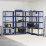 Estanterías de 5 baldas 4 uds madera contrachapada y acero azul by , Industrial shelving - Ref: Foro24-3307593, Price: 164,25...