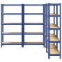 Estanterías de 5 baldas 4 uds madera contrachapada y acero azul by , Industrial shelving - Ref: Foro24-3307593, Price: 164,25...