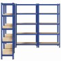 Estanterías de 5 baldas 4 uds madera contrachapada y acero azul by , Industrial shelving - Ref: Foro24-3307593, Price: 164,25...