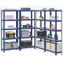 Estanterías de 5 baldas 4 uds madera contrachapada y acero azul de , Estanterías industriales - Ref: Foro24-3307587, Precio: ...