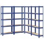 Estanterías de 5 baldas 4 uds madera contrachapada y acero azul de , Estanterías industriales - Ref: Foro24-3307587, Precio: ...