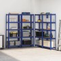 Estanterías de 5 baldas 4 uds madera contrachapada y acero azul de , Estanterías industriales - Ref: Foro24-3307587, Precio: ...