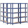 Estanterías de 5 baldas 4 uds madera contrachapada y acero azul de , Estanterías industriales - Ref: Foro24-3307587, Precio: ...