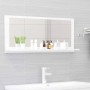 Espejo de baño madera contrachapada blanco brillo 90x10,5x37 cm de vidaXL, Tocadores de baño - Ref: Foro24-804586, Precio: 38...
