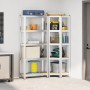 Juego de 2estantes 5niveles acero plateado y madera industrial von , Industrieregale - Ref: Foro24-3307617, Preis: 81,93 €, R...