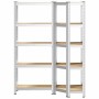 Juego de 2estantes 5niveles acero plateado y madera industrial von , Industrieregale - Ref: Foro24-3307617, Preis: 81,93 €, R...