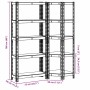 Juego de 2estantes 5niveles acero plateado y madera industrial von , Industrieregale - Ref: Foro24-3307617, Preis: 81,93 €, R...
