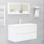 Espejo de baño madera contrachapada blanco brillo 90x10,5x37 cm de vidaXL, Tocadores de baño - Ref: Foro24-804586, Precio: 33...