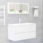 Espejo de baño madera contrachapada blanco brillo 90x10,5x37 cm de vidaXL, Tocadores de baño - Ref: Foro24-804586, Precio: 38...