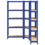 Juego de 3 estantes de 5 niveles acero azul y madera industrial von , Industrieregale - Ref: Foro24-3307620, Preis: 118,60 €,...