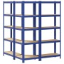 Juego de 3 estantes de 5 niveles acero azul y madera industrial von , Industrieregale - Ref: Foro24-3307620, Preis: 118,60 €,...