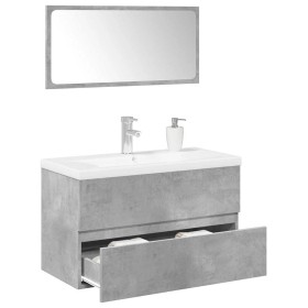 Set muebles de baño 2 piezas madera contrachapada gris hormigón von , Badezimmermöbel - Ref: Foro24-3324912, Preis: 216,17 €,...