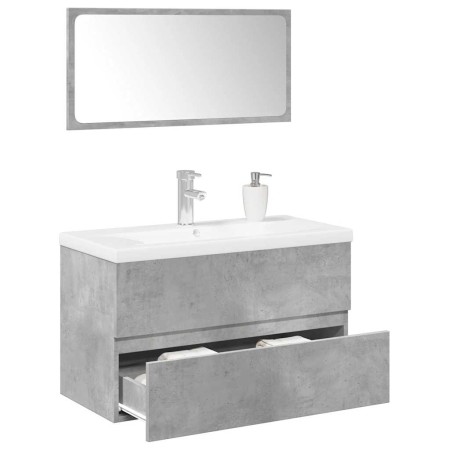 Set muebles de baño 2 piezas madera contrachapada gris hormigón von , Badezimmermöbel - Ref: Foro24-3324912, Preis: 216,17 €,...
