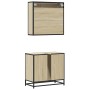Set de muebles de baño 2 pzas madera contrachapada roble Sonoma von , Badezimmermöbel - Ref: Foro24-3300936, Preis: 151,56 €,...