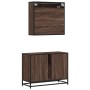Set de muebles baño 2 pzas madera contrachapada marrón roble by , Bathroom furniture - Ref: Foro24-3300934, Price: 194,93 €, ...