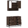 Set de muebles baño 2 pzas madera contrachapada marrón roble by , Bathroom furniture - Ref: Foro24-3300934, Price: 194,93 €, ...