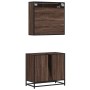 Set de muebles baño 2 pzas madera contrachapada marrón roble by , Bathroom furniture - Ref: Foro24-3300929, Price: 166,24 €, ...