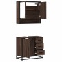 Set de muebles baño 2 pzas madera contrachapada marrón roble by , Bathroom furniture - Ref: Foro24-3300929, Price: 166,24 €, ...