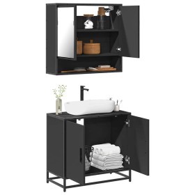 Juego de muebles de baño 2 pzas madera contrachapada negro de , Muebles de baño - Ref: Foro24-3300915, Precio: 145,32 €, Desc...