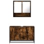 Set de muebles baño 2 pzas madera contrachapada roble ahumado by , Bathroom furniture - Ref: Foro24-3300922, Price: 160,88 €,...