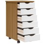 Cajonera con ruedas MOSS madera maciza pino marrón miel von , Schließfächer und Lagerschränke - Ref: Foro24-4015783, Preis: 7...