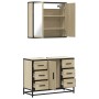 Set de muebles de baño 2 pzas madera contrachapada roble Sonoma de , Muebles de baño - Ref: Foro24-3300901, Precio: 196,02 €,...