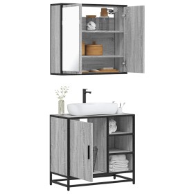 Set de muebles de baño 2 pzas madera contrachapada gris sonoma von , Badezimmermöbel - Ref: Foro24-3300908, Preis: 158,00 €, ...