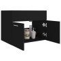 Waschbeckenunterschrank aus schwarzem Sperrholz, 60 x 38,5 x 46 cm von vidaXL, Badezimmermöbel - Ref: Foro24-804648, Preis: 4...
