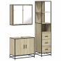 Set de muebles de baño 3 pzas madera contrachapada roble Sonoma by , Bathroom furniture - Ref: Foro24-3301126, Price: 253,64 ...