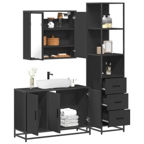 Juego de muebles de baño 3 pzas madera contrachapada negro de , Muebles de baño - Ref: Foro24-3301130, Precio: 275,80 €, Desc...